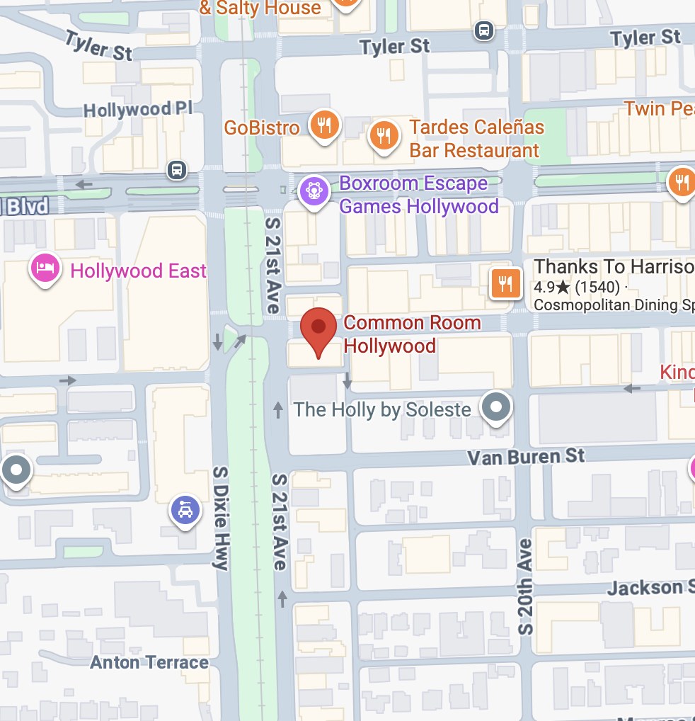 Map of Common Room in Hollywood, FL